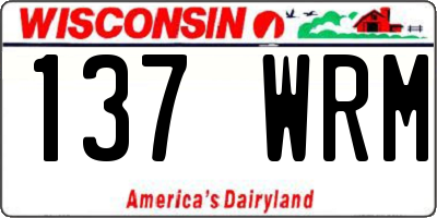 WI license plate 137WRM