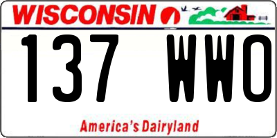 WI license plate 137WWO