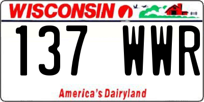 WI license plate 137WWR