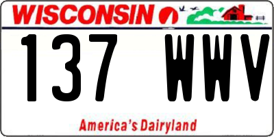 WI license plate 137WWV