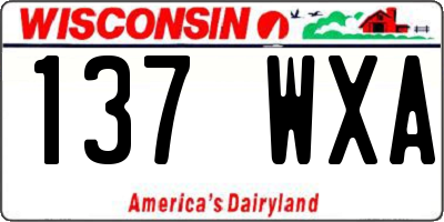WI license plate 137WXA