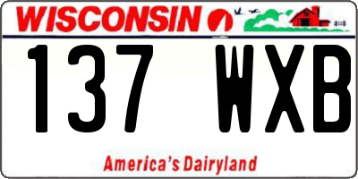 WI license plate 137WXB