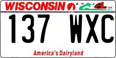WI license plate 137WXC