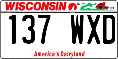 WI license plate 137WXD