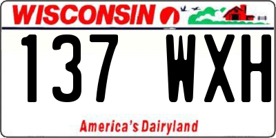WI license plate 137WXH