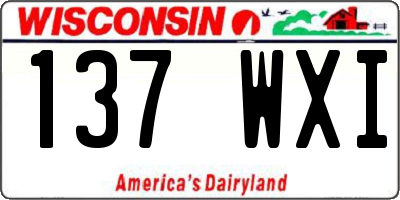 WI license plate 137WXI