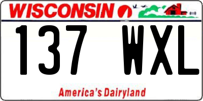 WI license plate 137WXL