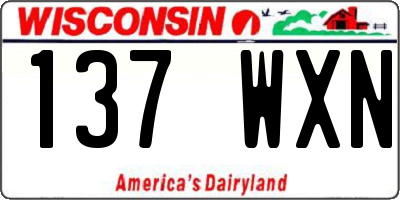 WI license plate 137WXN