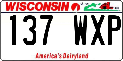 WI license plate 137WXP