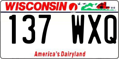 WI license plate 137WXQ