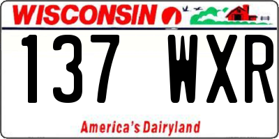 WI license plate 137WXR