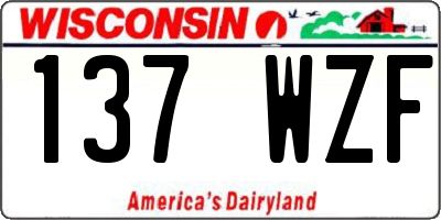 WI license plate 137WZF