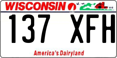 WI license plate 137XFH