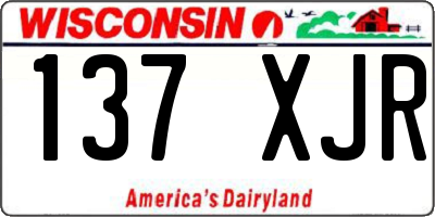 WI license plate 137XJR