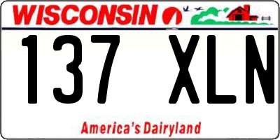 WI license plate 137XLN