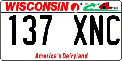 WI license plate 137XNC