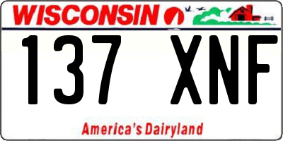 WI license plate 137XNF