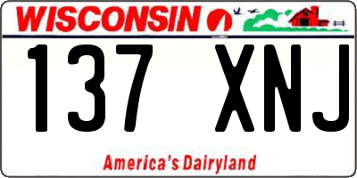 WI license plate 137XNJ
