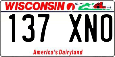 WI license plate 137XNO