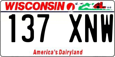 WI license plate 137XNW