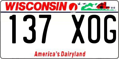 WI license plate 137XOG