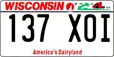 WI license plate 137XOI