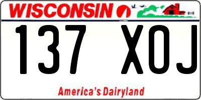 WI license plate 137XOJ