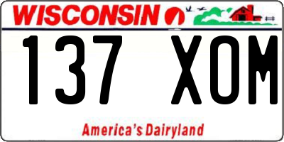 WI license plate 137XOM