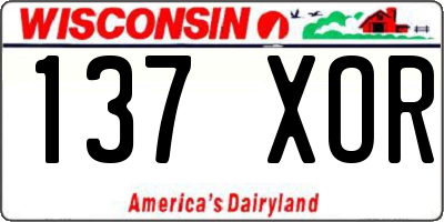 WI license plate 137XOR