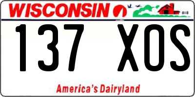 WI license plate 137XOS
