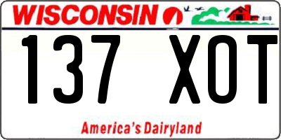 WI license plate 137XOT