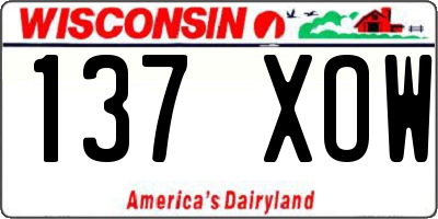 WI license plate 137XOW