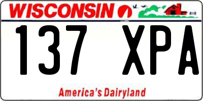WI license plate 137XPA