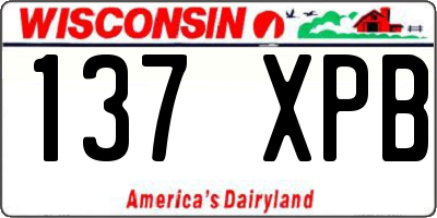 WI license plate 137XPB