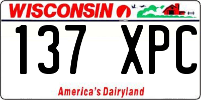 WI license plate 137XPC