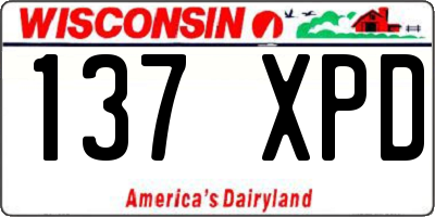 WI license plate 137XPD