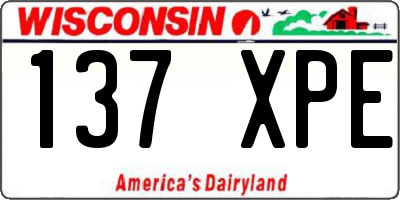 WI license plate 137XPE