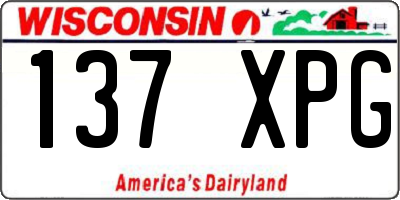 WI license plate 137XPG