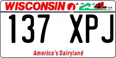 WI license plate 137XPJ