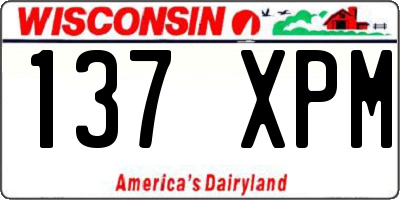 WI license plate 137XPM