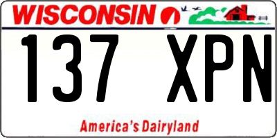 WI license plate 137XPN