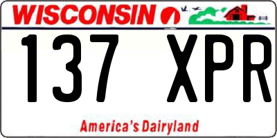 WI license plate 137XPR