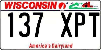 WI license plate 137XPT