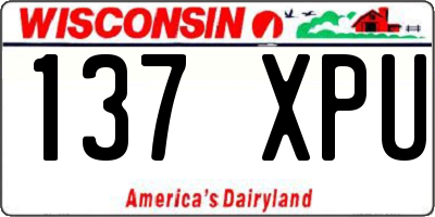 WI license plate 137XPU