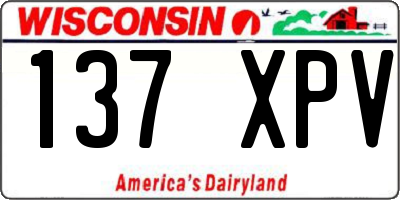 WI license plate 137XPV