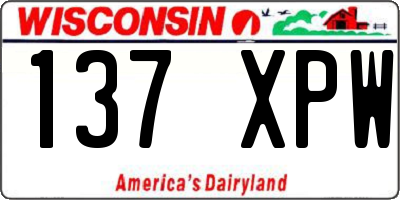 WI license plate 137XPW