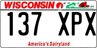 WI license plate 137XPX