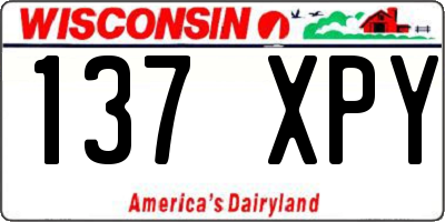 WI license plate 137XPY