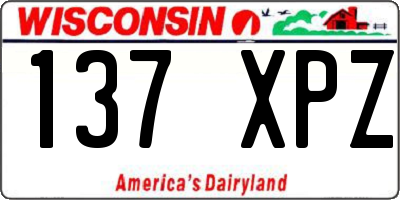 WI license plate 137XPZ
