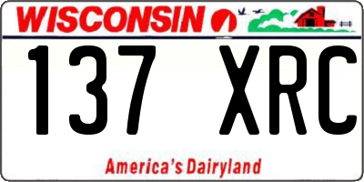 WI license plate 137XRC